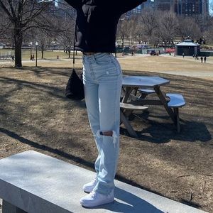 A&F ultra high rise 90s straight jeans